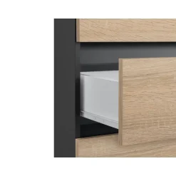 Loft24 Wisla - Midikast 2 laden, 2 deuren in eiken/antraciet spaanplaat Clearance