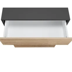 Loft24 Wisla - Midikast 2 laden, 2 deuren in eiken/antraciet spaanplaat Clearance