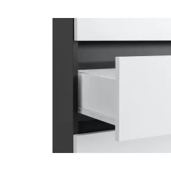Loft24 Wisla - Midikast 2 laden, 2 deuren in wit/antraciet spaanplaat