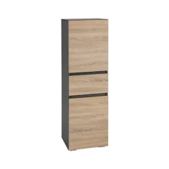 Loft24 Wisla - Midikast met 2 deuren en 1 lade in antraciet/eiken New