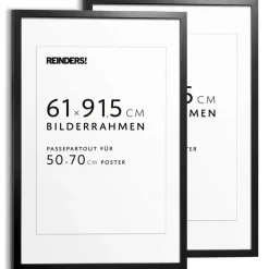 Reinders Wissellijst hout Poster 61x91,5 en 50x70 Zwart 2-pack - 61 x 91,5 Sale