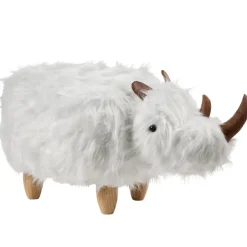 Leen Bakker WOOLLY - Dierenpoef - Wit - Nepbont Sale