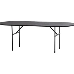 WOOOD Arthur Eettafel Ovaal Met H-Poot - Eikenhout - Zwart - 75x220x90 Discount