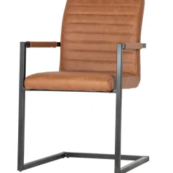 WOOOD Bas Eetkamerstoelen - Pu - Cognac - Set van 6 Online