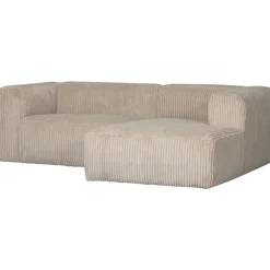 WOOOD Bean Chaise Longue Bank Rechts - Ribstof - Travertin -73x254x178 Hot