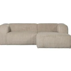 WOOOD Bean Chaise Longue Bank Rechts - Ribstof - Travertin -73x254x178 Hot