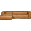 WOOOD Bean Hoekbank Links - Ecoleer - Cognac - 73x305x96 Discount