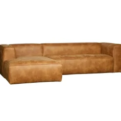 WOOOD Bean Hoekbank Links - Ecoleer - Cognac - 73x305x96 Discount