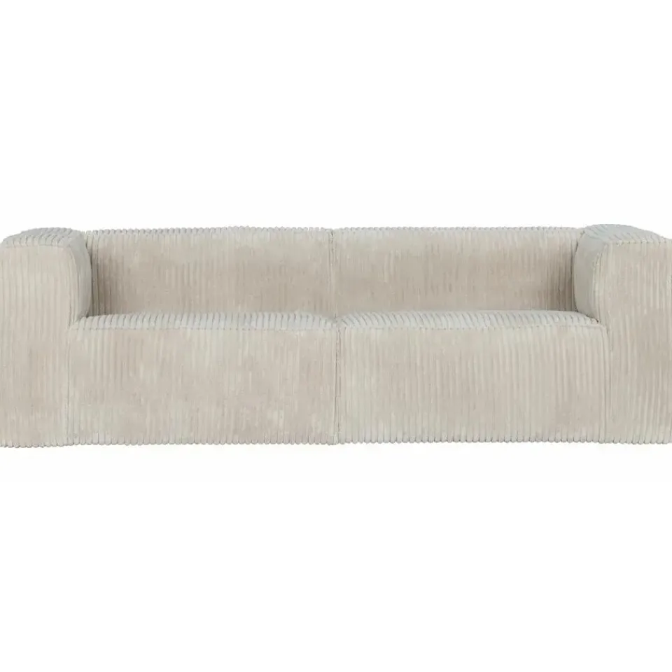 WOOOD Bean 3,5-Zits Bank - Ribstof - Naturel - 73x242x96 Online