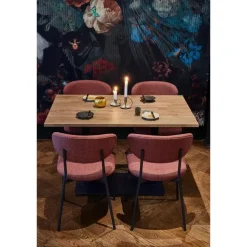 WOOOD Bistro Dubbele Vierkante Buisvoet - Metaal - Zwart - 72x80x40 New