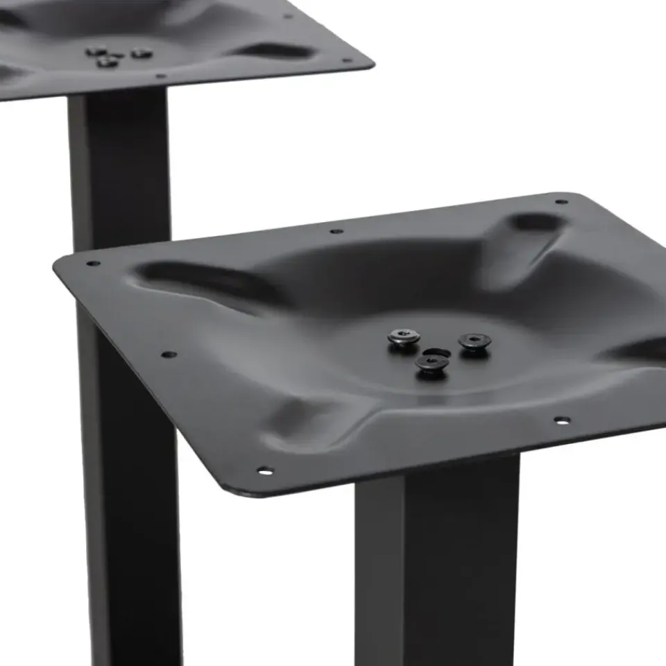 WOOOD Bistro Dubbele Vierkante Buisvoet - Metaal - Zwart - 72x80x40 New