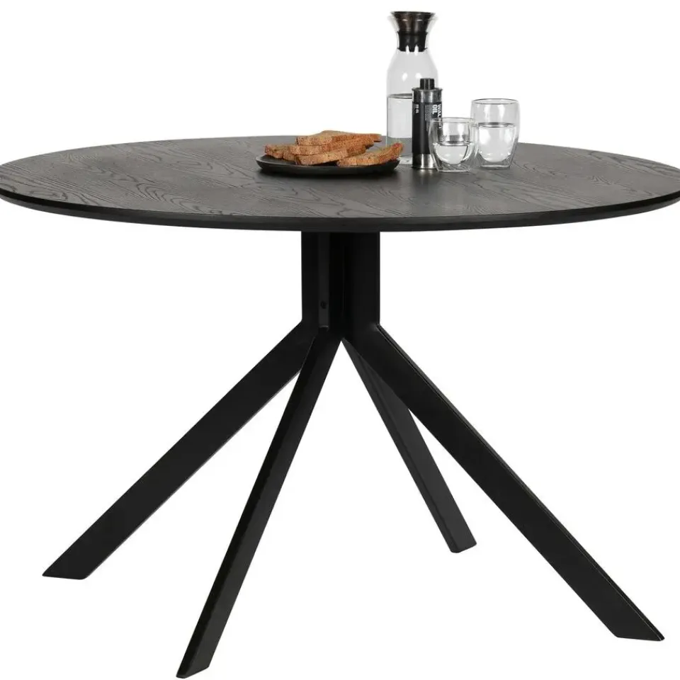 WOOOD Bruno Eettafel Rond - Mdf - Zwart - 75xØ120 Online