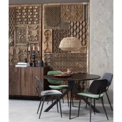 WOOOD Bruno Eettafel Rond - Mdf - Zwart - 75xØ120 Online