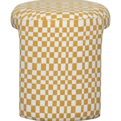 WOOOD Charlie Kruk - Polyester - Ruitjes - Geel Discount