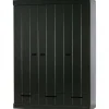 WOOOD Connect Kledingkast 3-Deurs met Lade - Grenen -Zwart- 195x140x53 Hot