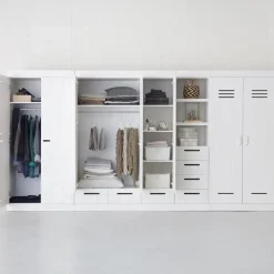 WOOOD Connect Kledingkast 3-Deurs met Lade - Grenen - Wit - 195x140x53 Best