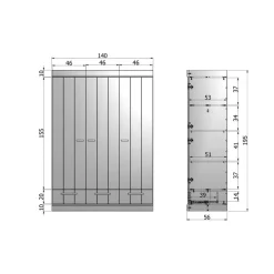 WOOOD Connect Kledingkast 3-Deurs met Lade - Grenen - Wit - 195x140x53 Best