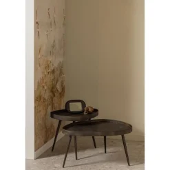 WOOOD Crude Bijzettafels - Zink - Antique Bronze - 39x71x52 Outlet