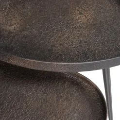 WOOOD Crude Bijzettafels - Zink - Antique Bronze - 39x71x52 Outlet