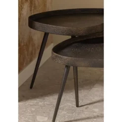 WOOOD Crude Bijzettafels - Zink - Antique Bronze - 39x71x52 Outlet