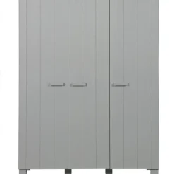 WOOOD Dennis 3 deurs Kast - Grenen - Betongrijs - 202x158x55 New