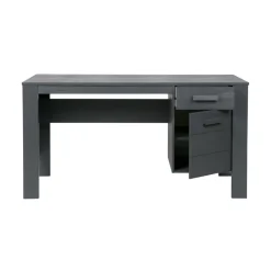 WOOOD Dennis Bureau - Grenen Geborsteld - Staal Grijs - 74x141x59 New