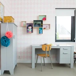 WOOOD Dennis Bureau - Grenen Geborsteld - Betongrijs - 74x141x59 New