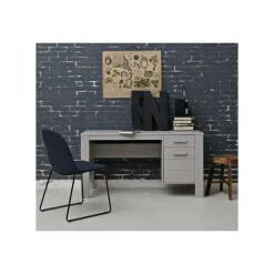 WOOOD Dennis Bureau - Grenen Geborsteld - Betongrijs - 74x141x59 New