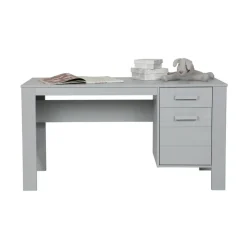 WOOOD Dennis Bureau - Grenen Geborsteld - Betongrijs - 74x141x59 New
