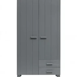 WOOOD Dennis Kast Met Laden - Grenen - Staal Grijs - 202x111x55 Sale