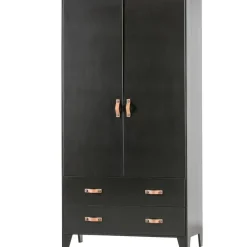 WOOOD Dian Garderobekast - Grenen - Zwart - 180x94x40 Sale