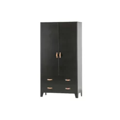 WOOOD Dian Garderobekast - Grenen - Zwart - 180x94x40 Sale