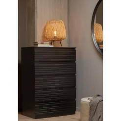 WOOOD Doutzen Spiegel - Metaal - Zwart - 115x115x5 Outlet