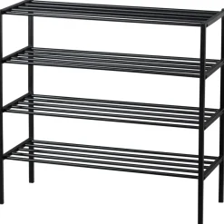 WOOOD Ferro Schoenenrek - Metaal - Zwart - 80x85x35 Clearance