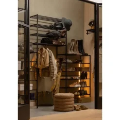 WOOOD Ferro Schoenenrek - Metaal - Zwart - 80x85x35 Clearance