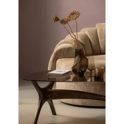 WOOOD Flash Salontafel - Glas/Hout - Walnoot - 42x110x60 Hot