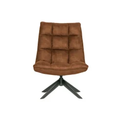 WOOOD Jouke Draaifauteuil - Kunstleer - Cognac - 97x70x85