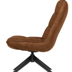 WOOOD Jouke Draaifauteuil - Kunstleer - Cognac - 97x70x85