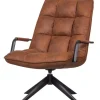 WOOOD Jouke Draaifauteuil - Kunstleer - Cognac - 96x70x85 Best
