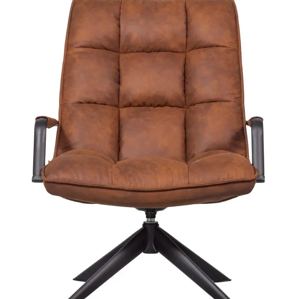 WOOOD Jouke Draaifauteuil - Kunstleer - Cognac - 96x70x85 Best