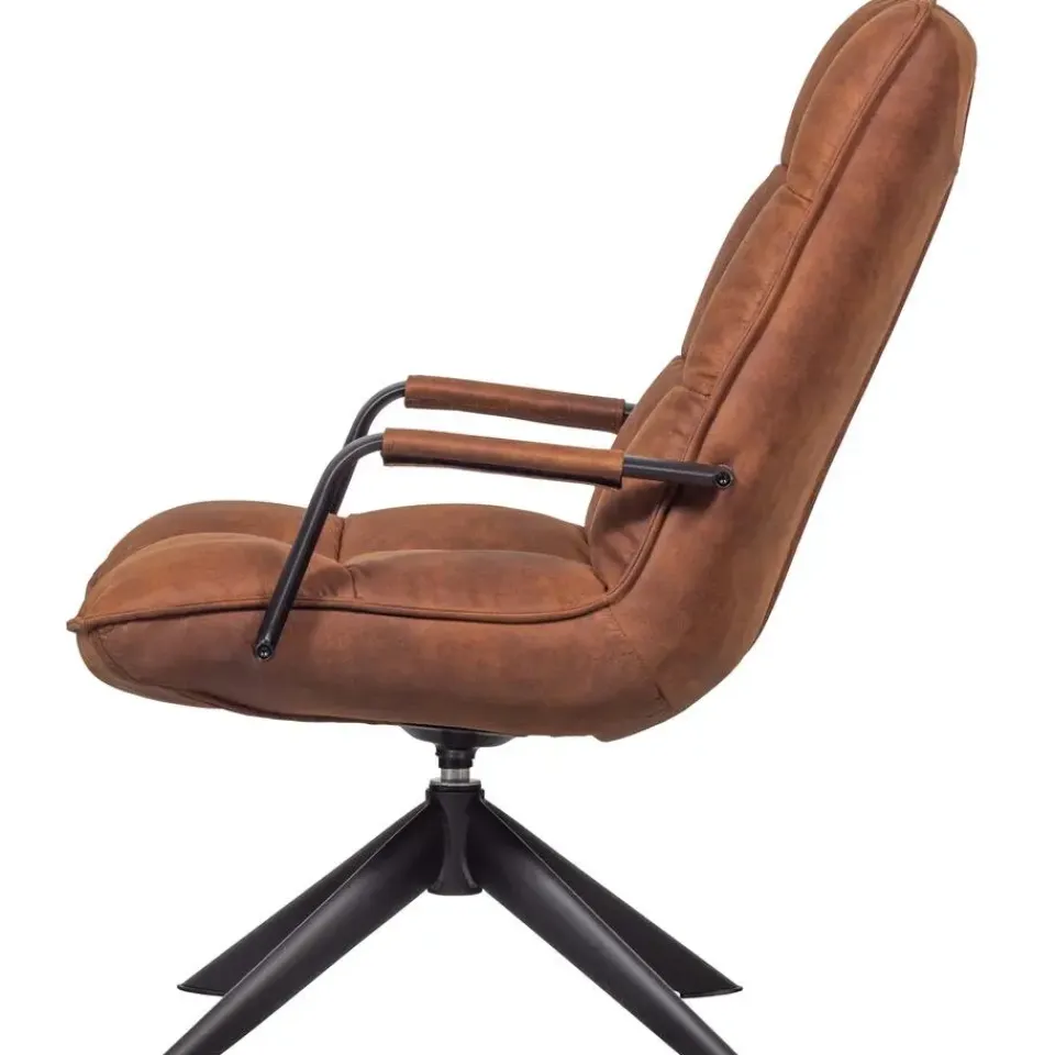 WOOOD Jouke Draaifauteuil - Kunstleer - Cognac - 96x70x85 Best