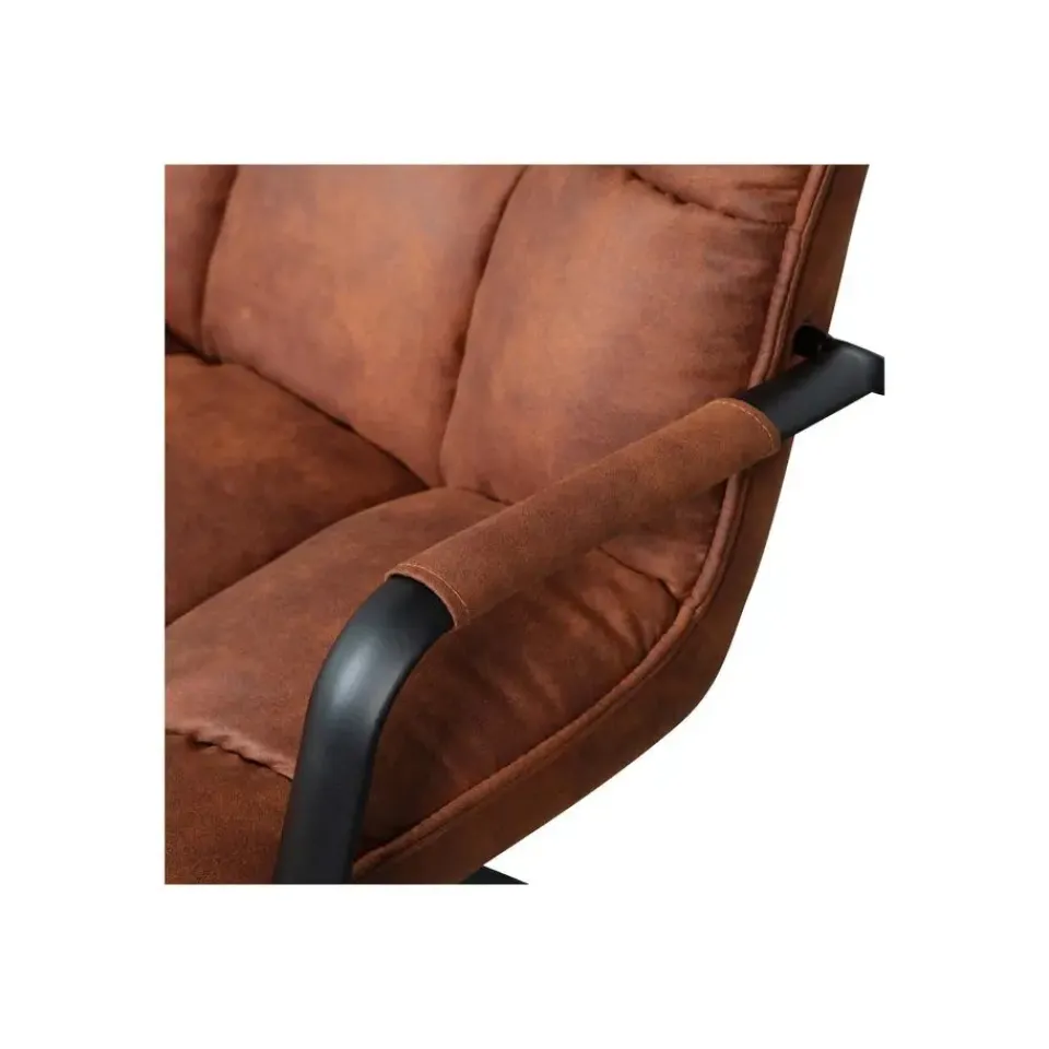 WOOOD Jouke Draaifauteuil - Kunstleer - Cognac - 96x70x85 Best