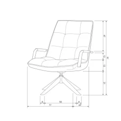 WOOOD Jouke Draaifauteuil - Kunstleer - Cognac - 96x70x85 Best
