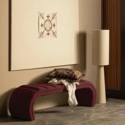 BePureHome WOOOD Loft Tafellamp - Metaal/Bouclé - Naturel - 90xØ22 cm