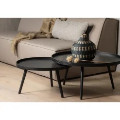 WOOOD Mesa Bijzettafel L - Hout - Zwart - 34xØ60 Clearance