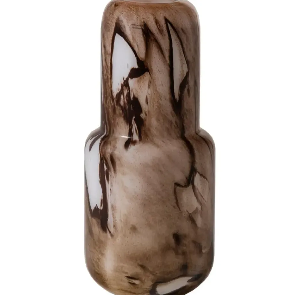 WOOOD Monika Vaas - Handgevormd - Glas - Bruin - 36x16x16 Outlet