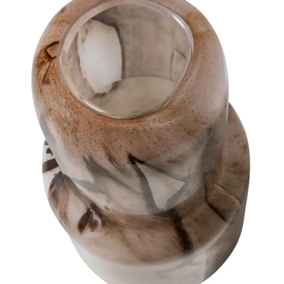 WOOOD Monika Vaas - Handgevormd - Glas - Bruin - 36x16x16 Outlet