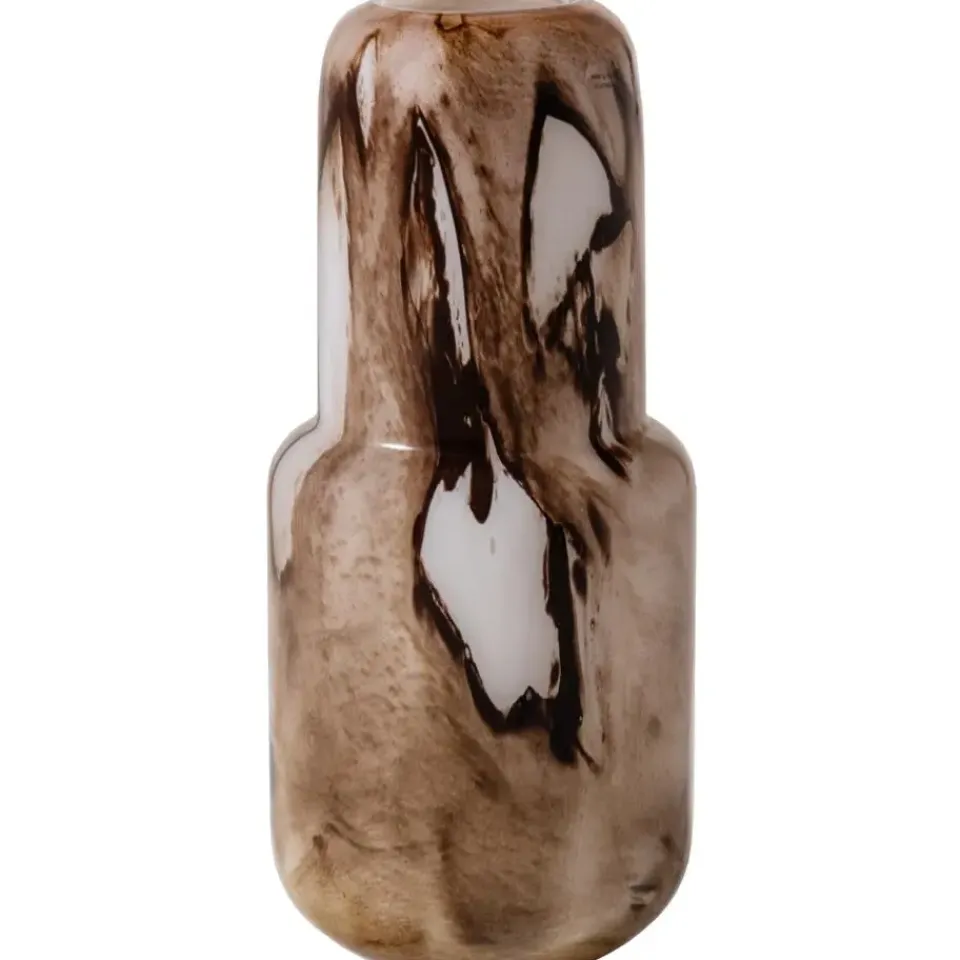 WOOOD Monika Vaas - Handgevormd - Glas - Bruin - 36x16x16 Outlet