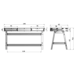 WOOOD Nikki Bureau - Grenenhout - Wit - 75x140x62 New