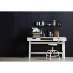WOOOD Nikki Bureau - Grenenhout - Wit - 75x140x62 New